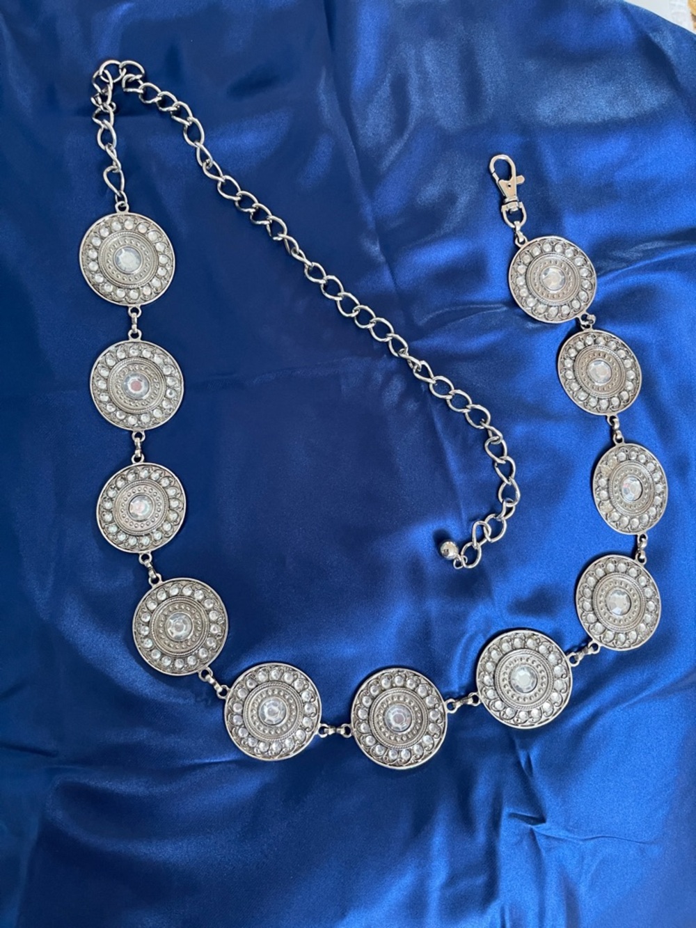 Silver-Tone Crystal Medallion Belt - Women's Jewelry